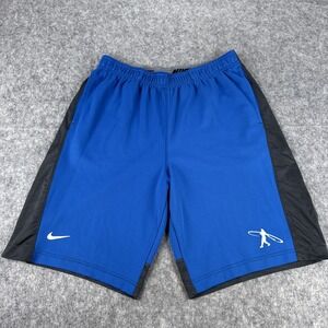 Nike Dri-Fit Shorts Large Blue Black Athletic Performance Logo Swingman Gym